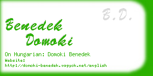 benedek domoki business card